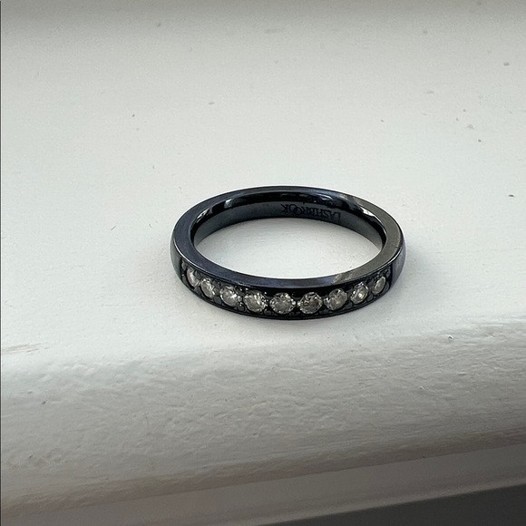 Black Titanium Lab Grown Diamond Eternity Band - Picture 4 of 5